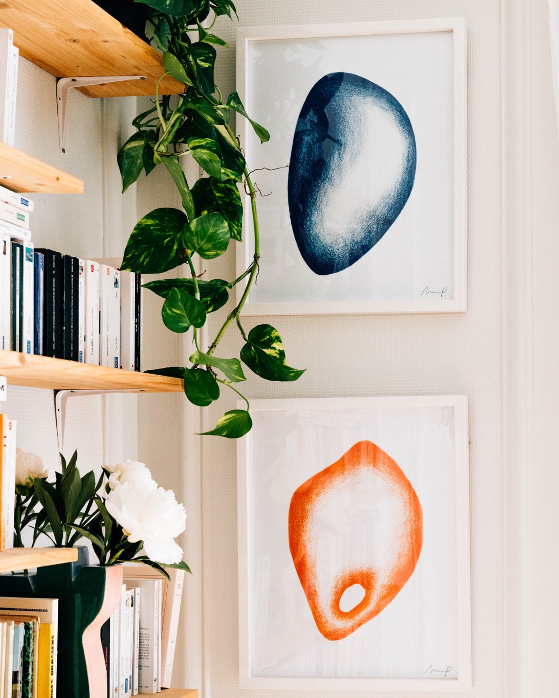 Peach Drop Soft Gradient Organic Minimalist Abstract Art Poster - Image 2