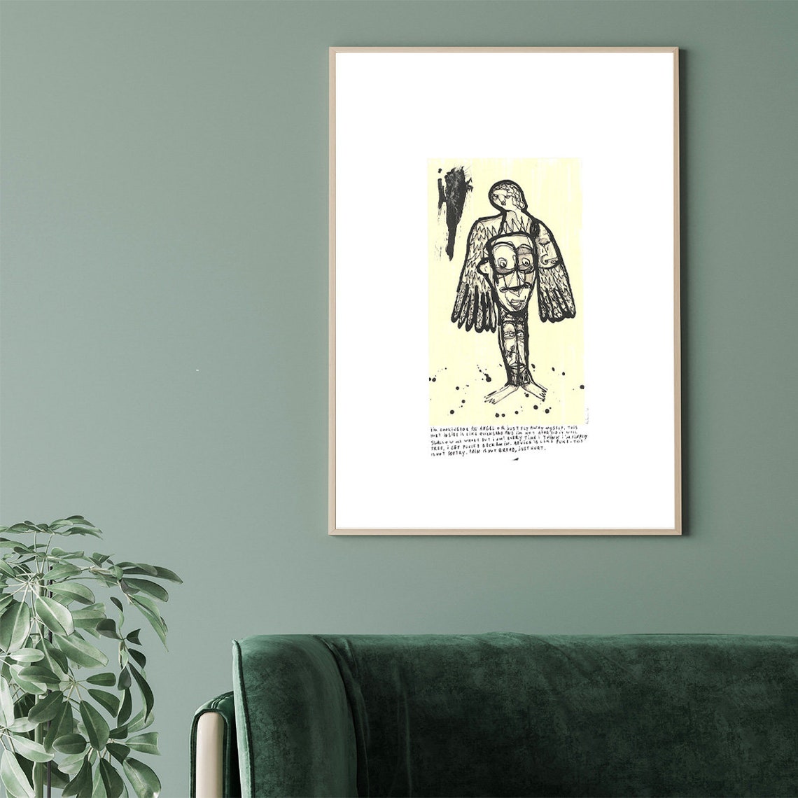 Broken Angel Ink Figure With Handwritten Poem Verse Art Poster - Image 2