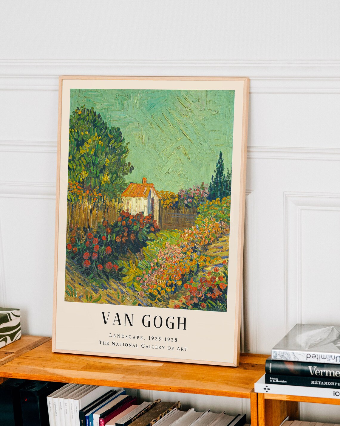 Van Gogh Garden Landscape Poster with Cottage and Floral Path Art - Image 3