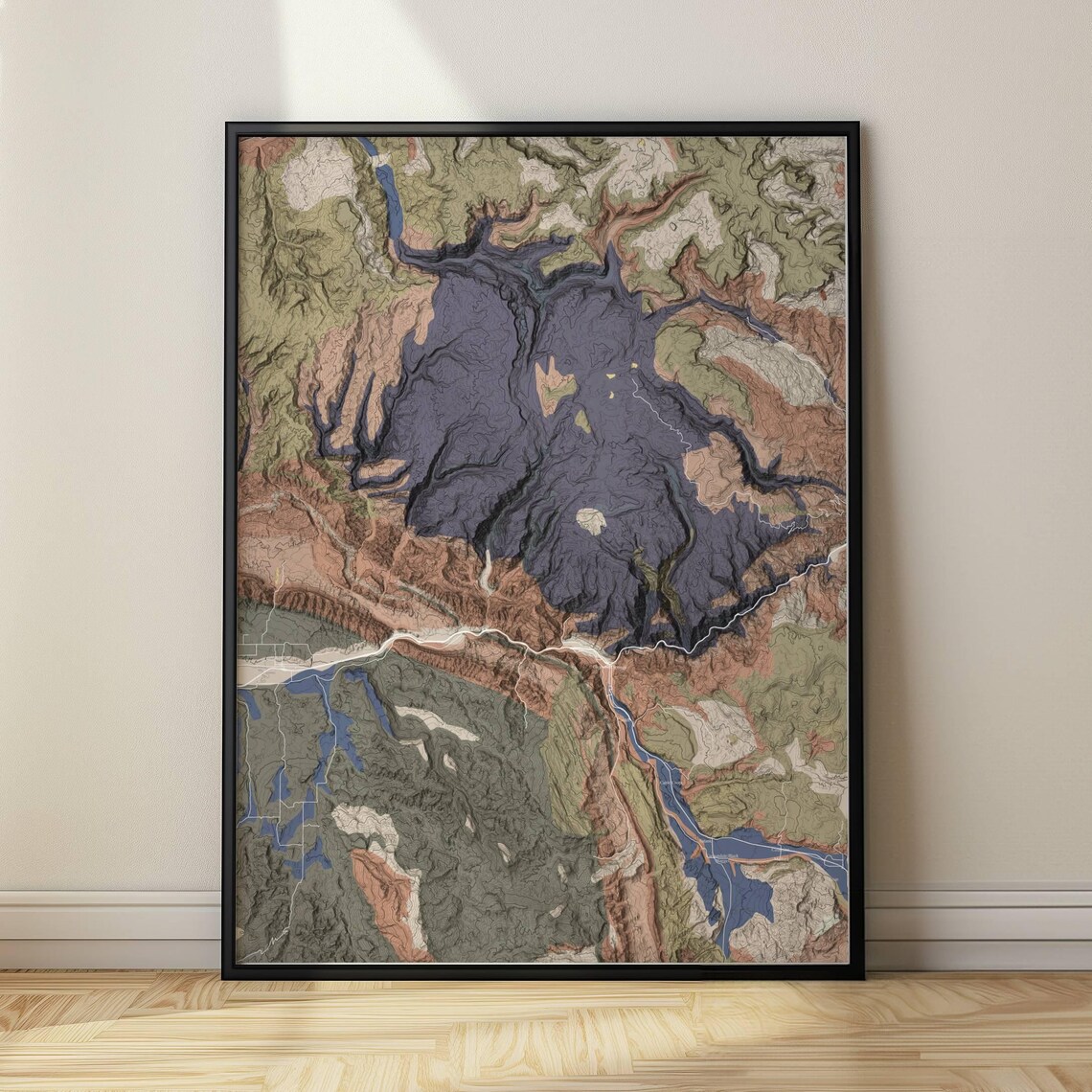 Custom Topographic Abstract Map Art, US Map Print