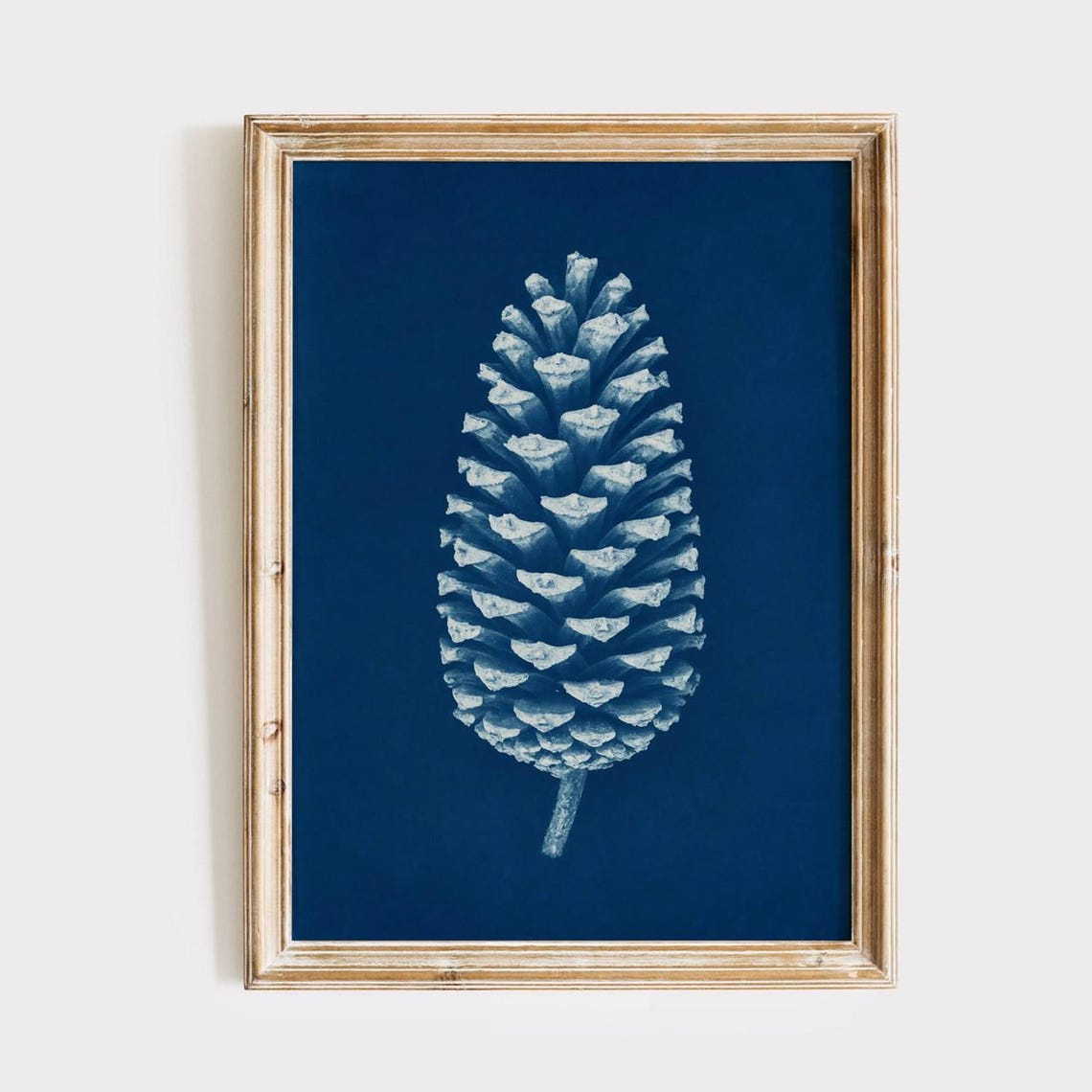 Pine Cone Cyanotype, Minimalist Wall Art