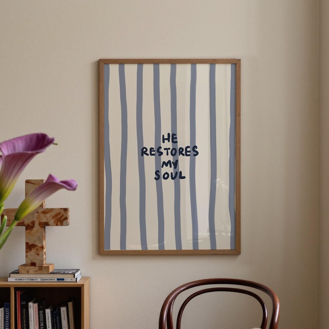 He Restores My Soul Scripture Art Print