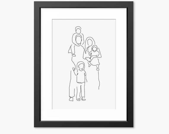 Family Print Family Line Art Family Drawing Family Wall Art Family Portrait Family Illustration Family Art Family Gift Mothers Day
