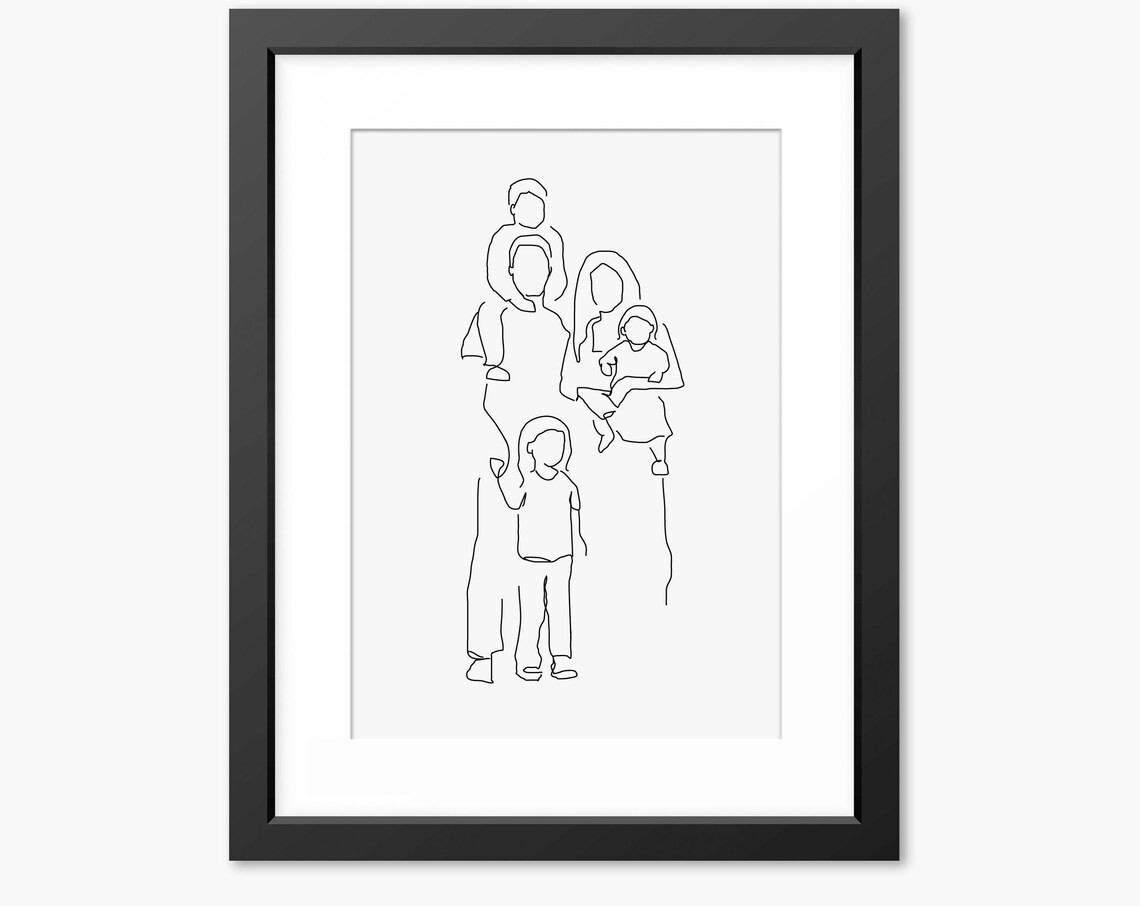 Family Print Family Line Art Family Drawing Family Wall Art Family Portrait Family Illustration Family Art Family Gift Mothers Day