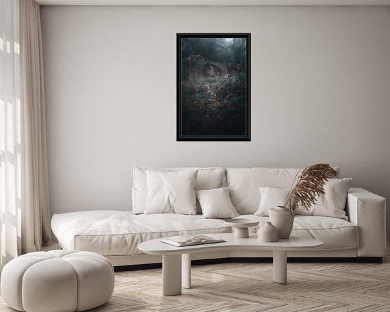 Spider Web Forest Photography Nature Wall Art Poster Print Macro Nature Photography Decor Art Wall Design Gloomy