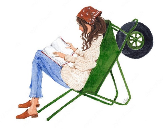 Reading Girl Illustration Book Lover Girl Illustration Fashion Illustration