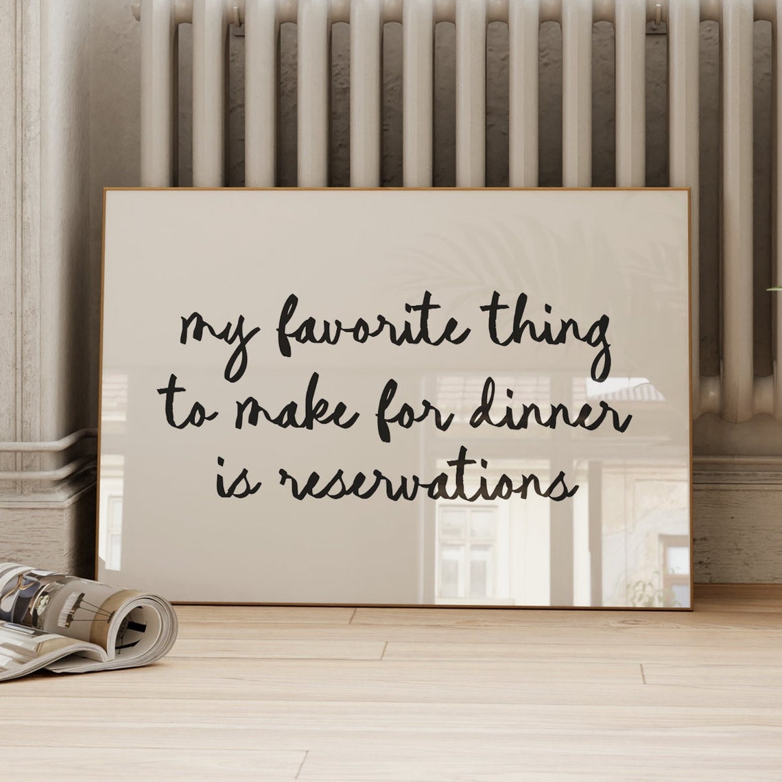 Dinner Reservations Print Funny Apartment Decor Retro Kitchen Wall Art Girly Bar Cart Typography Artwork It Girl Aesthetic Poster
