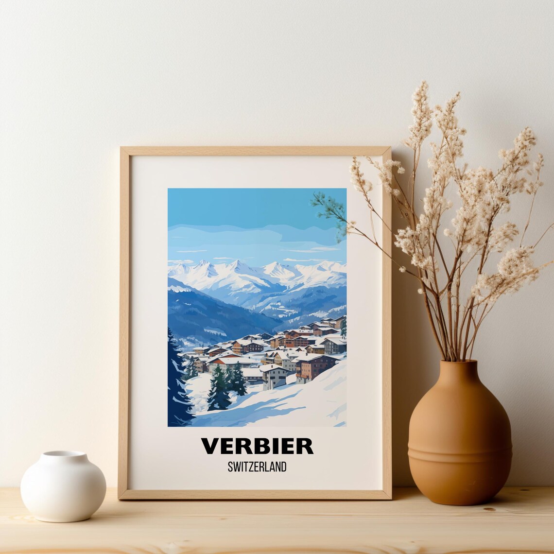 Verbier Travel Poster, Switzerland Skiing Art - Image 2