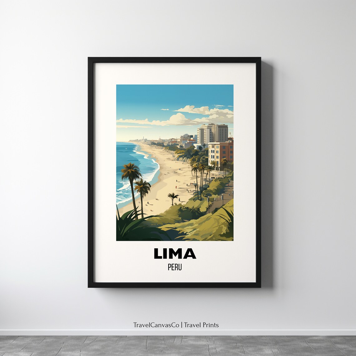 Lima Peru Travel Poster, Latin America Wall Art