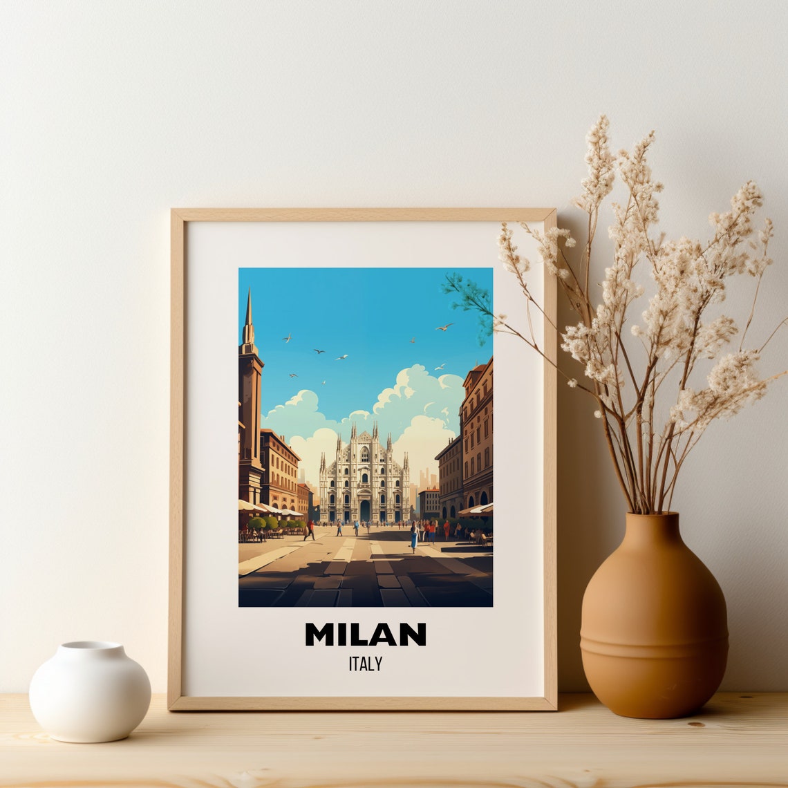 Milan Travel Poster Wall Art City Poster Europe Travel Print Italy Wall Art Milan Gift Milan Print Wall Art - Image 2