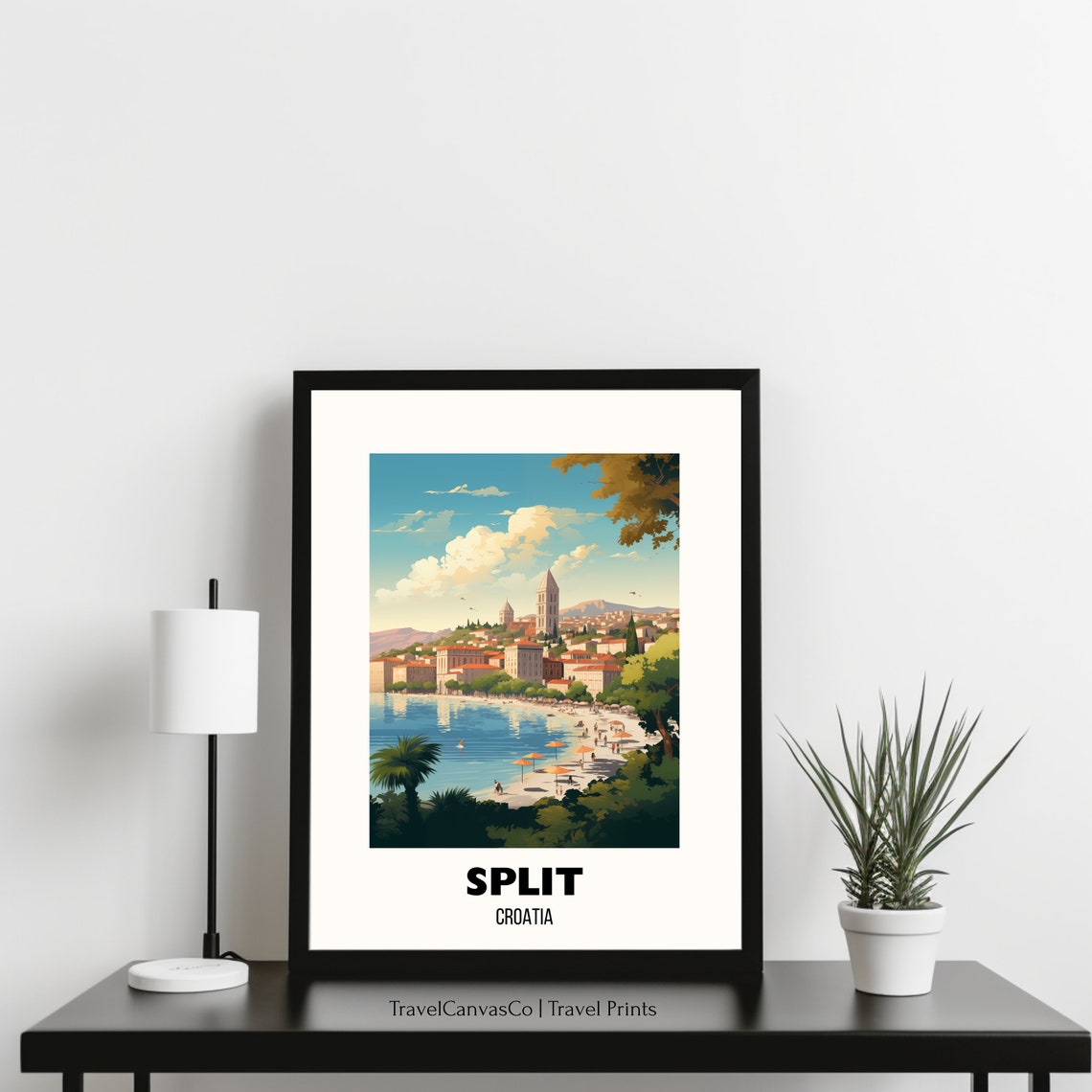 Split Croatia Old Town Beach Bay Adriatic Coast Travel Poster - Image 3