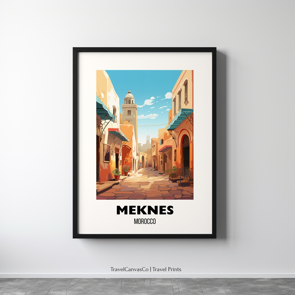 Meknes Morocco Medina Old Town Street Charming Travel Poster