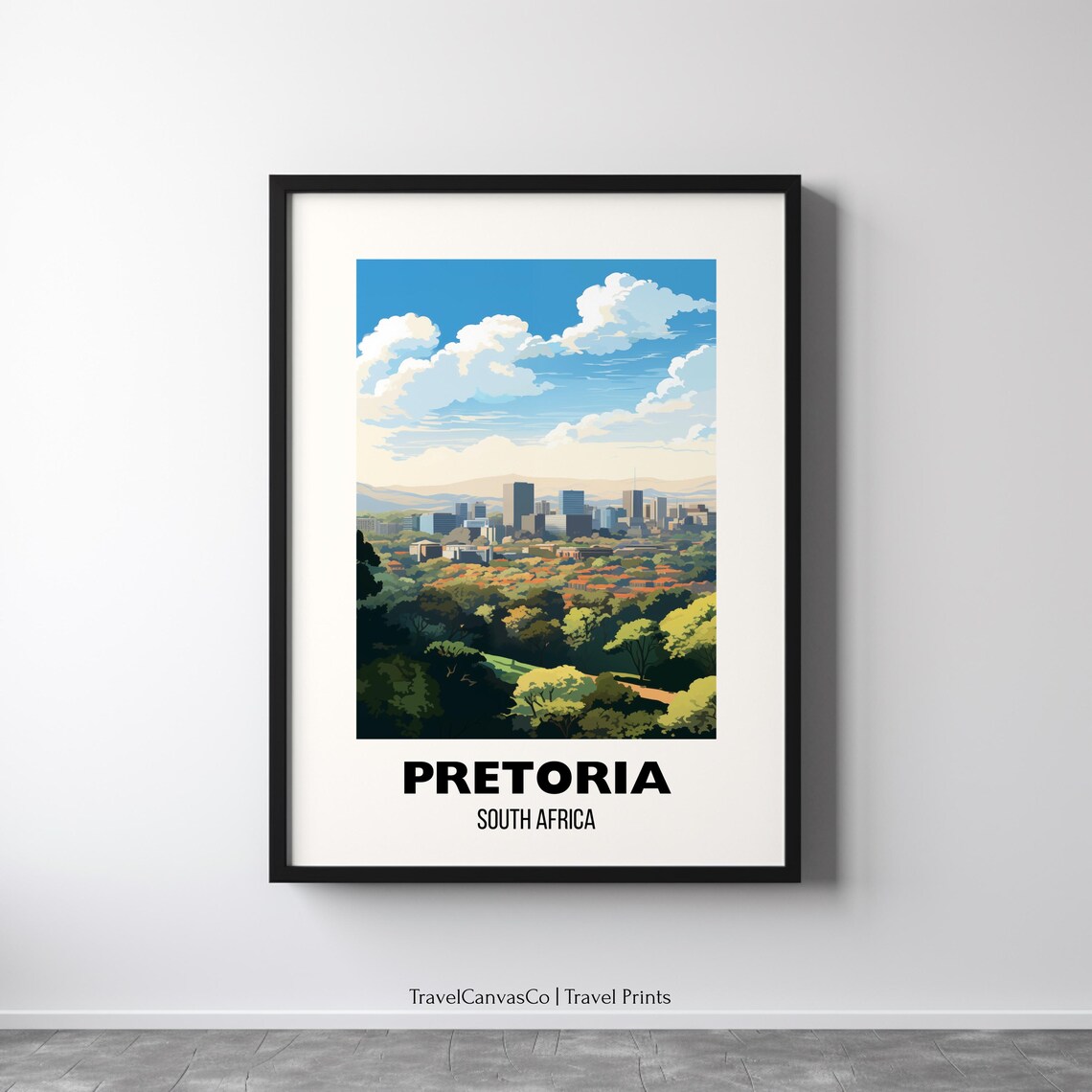 Pretoria South Africa Garden City Skyline Suburbs Travel Poster