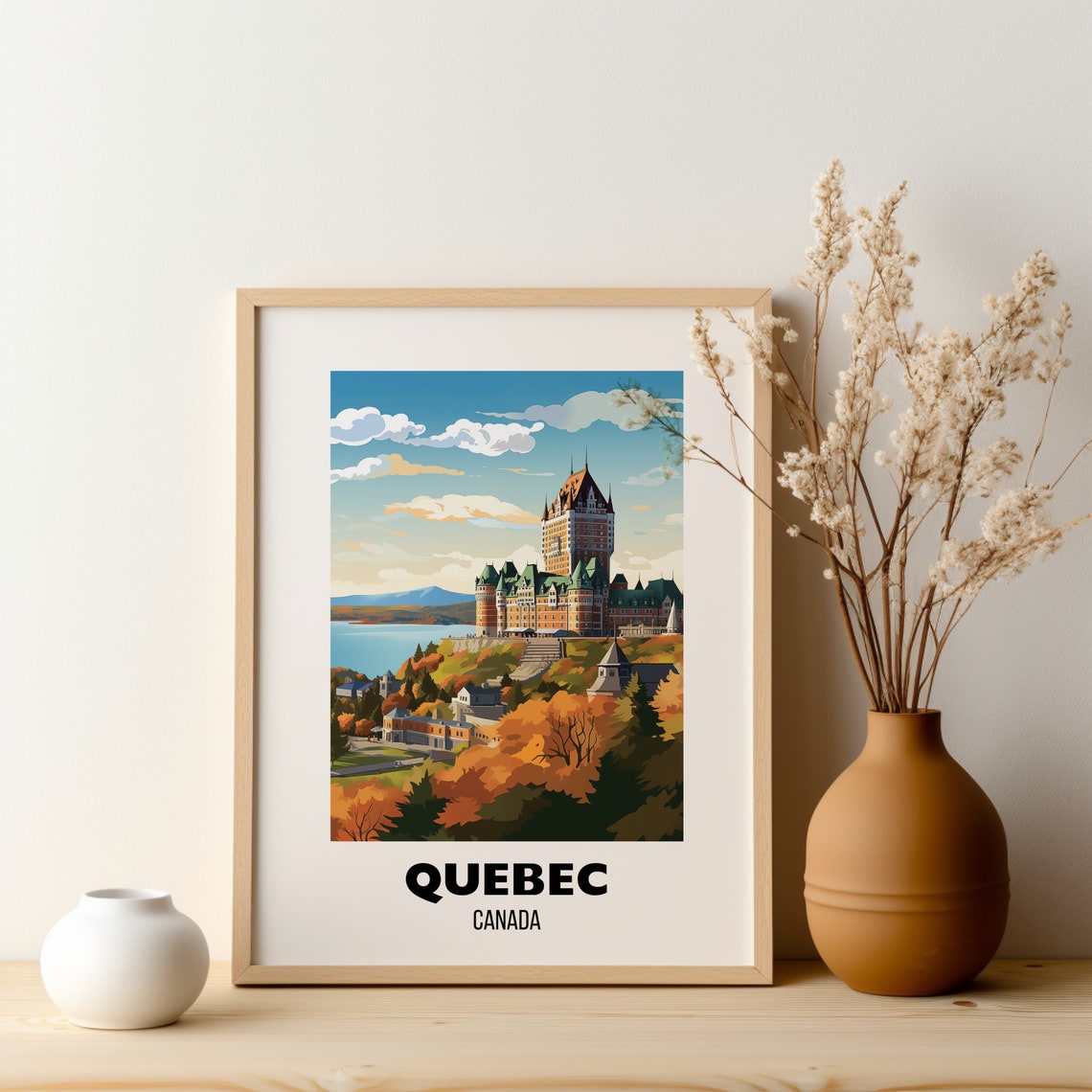 Quebec City Chateau Frontenac Autumn View Canada Travel Poster - Image 2