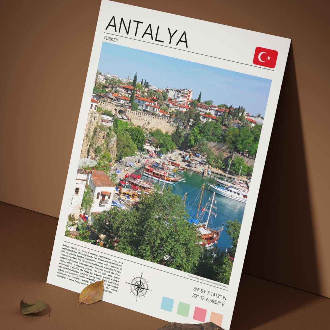 Antalya Turkey Old Harbor Marina Mediterranean Coastal City Poster - Image 4