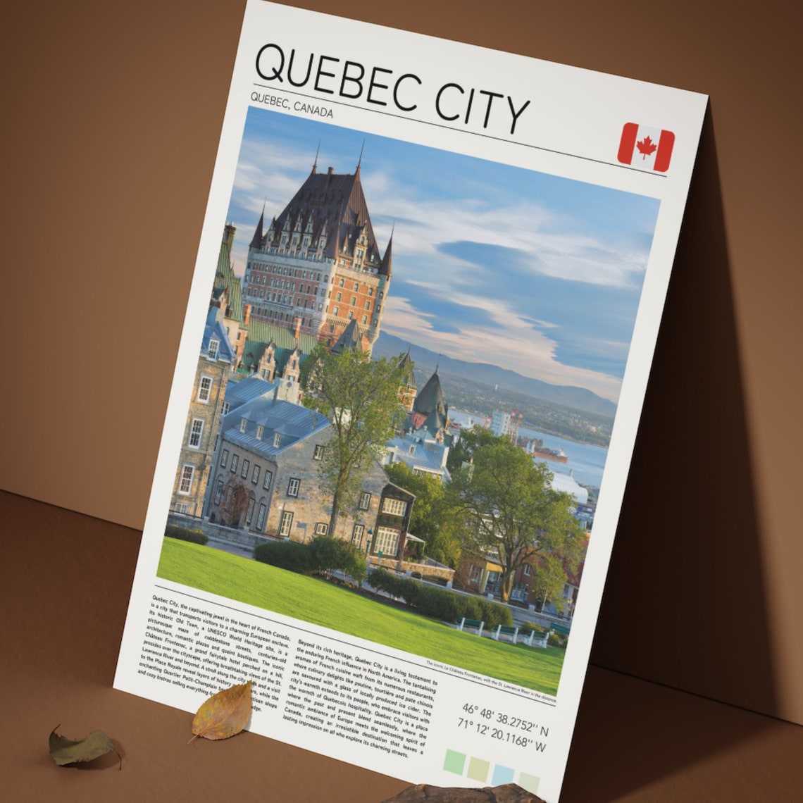 Quebec City Canada Chateau Frontenac Old Town Historic Skyline Poster - Image 5