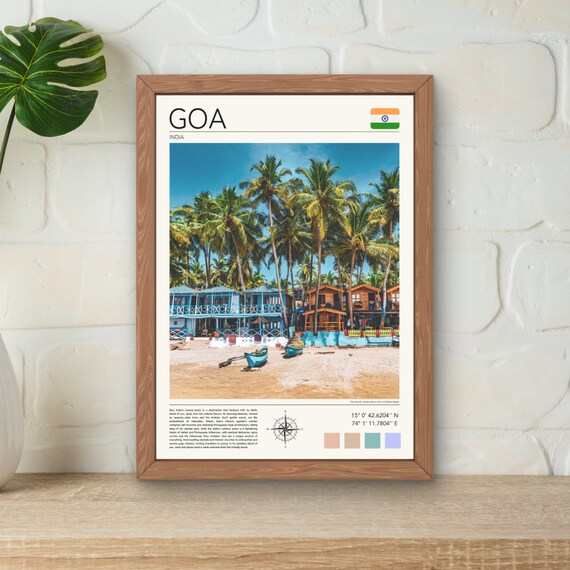 Goa India Beach Palms Colorful Beach Huts Tropical Paradise Poster