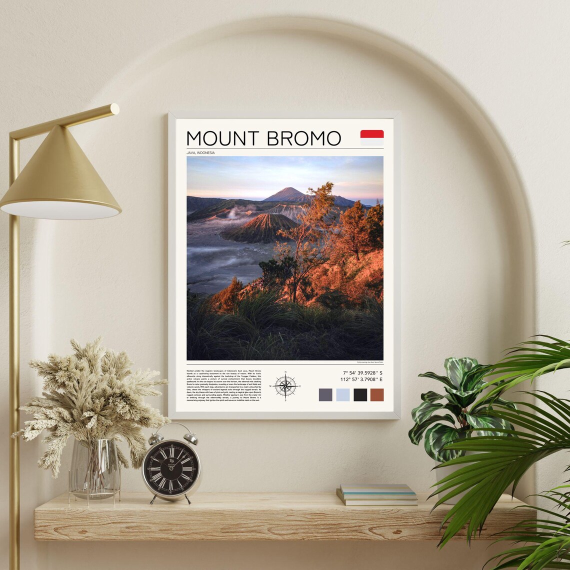 Mount Bromo Print Java Wall Art Mount Bromo Poster Indonesia Travel Art Bromo Wall Art Java Indonesia Art Volcano Print Bromo Travel - Image 2