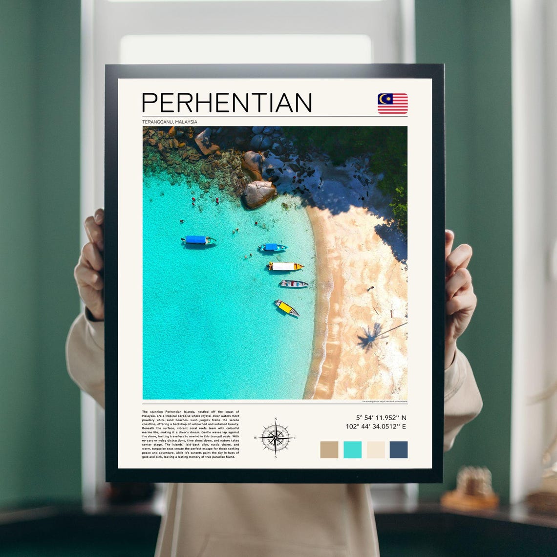 Perhentian Print Perhentian Islands Wall Art Perhentian Besar Malaysia Travel Art Pulau Perhentian Besar Artwork Teluk Pauh Beach - Image 2