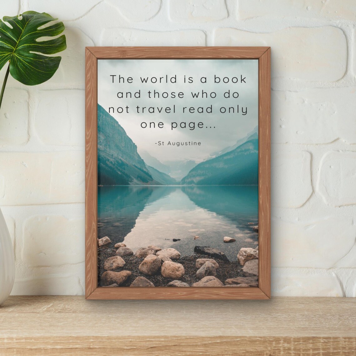 The World Is a Book Travel Quote St Augustine Mountain Lake Poster