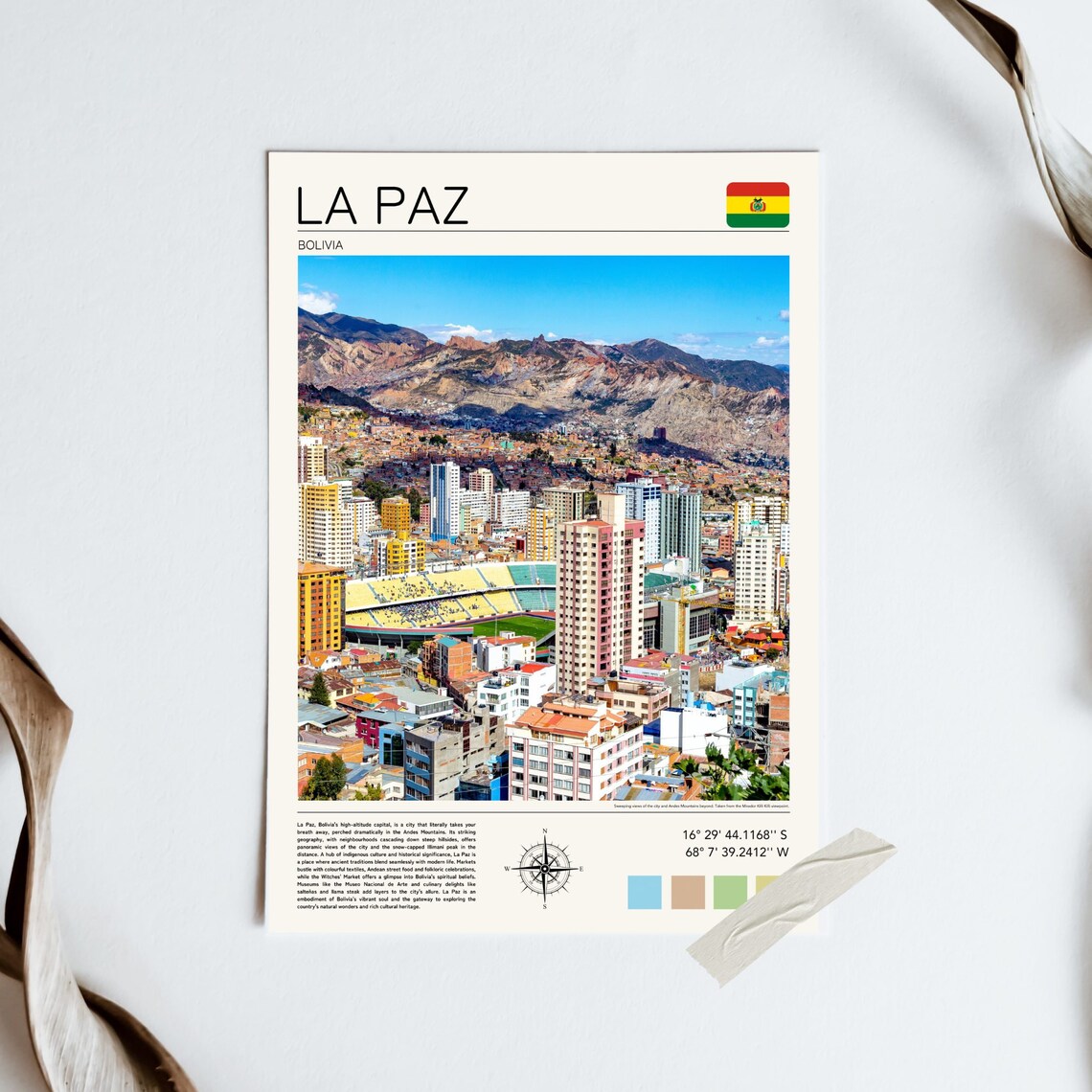 La Paz Travel Poster, Bolivia Wall Art Print - Image 5