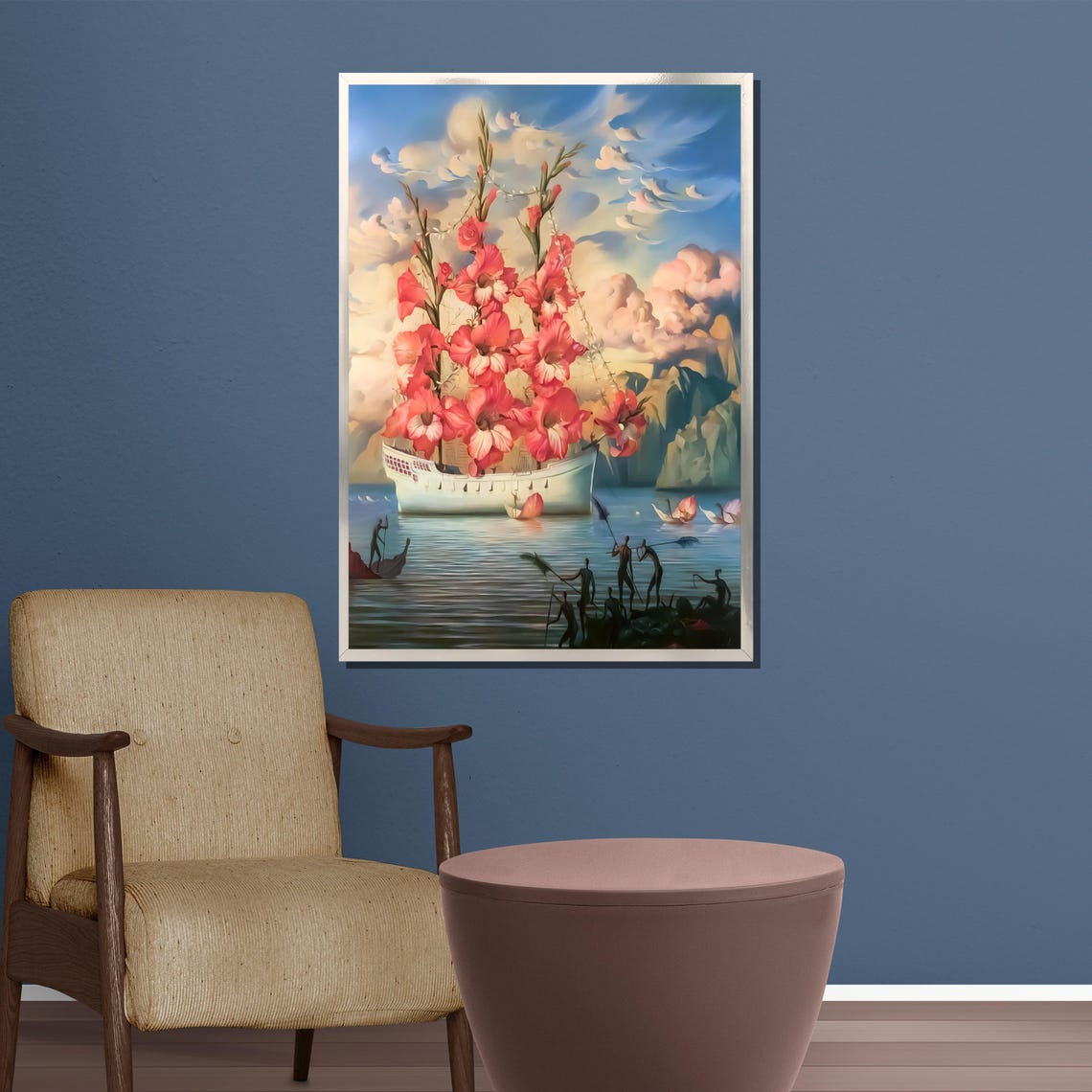 Vladimir Kush Surreal Flower Ship With Pink Blooms Art Poster - Image 5