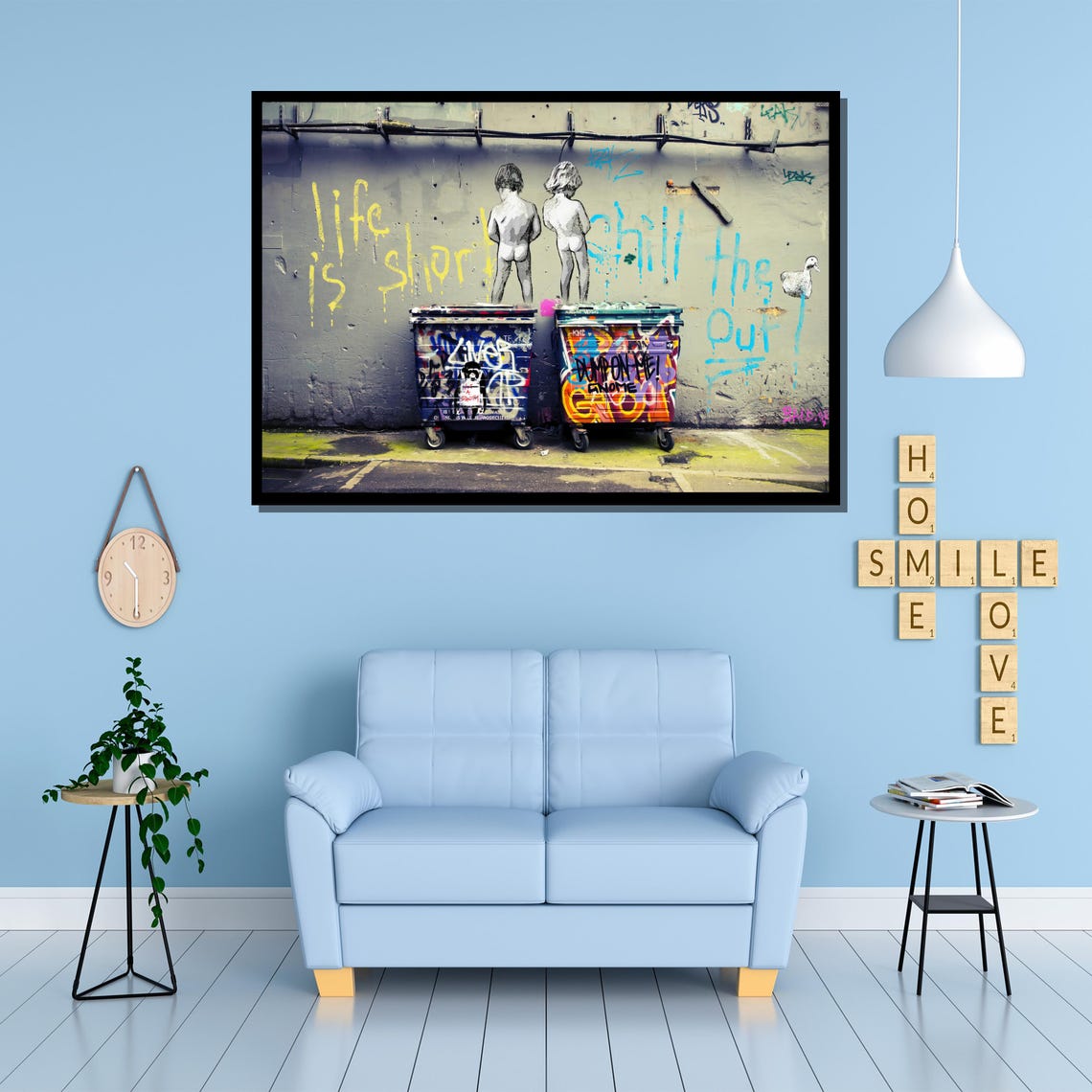 Life Is Short Graffiti Painting Bold Urban Wall Art Gift For Modern Home Decor And Unique Street Art Style - Image 4