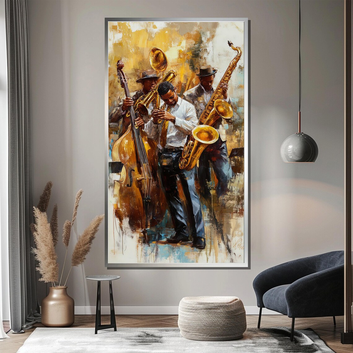Soulful Jazz Band With Double Bass Trumpet and Saxophone Poster - Image 3