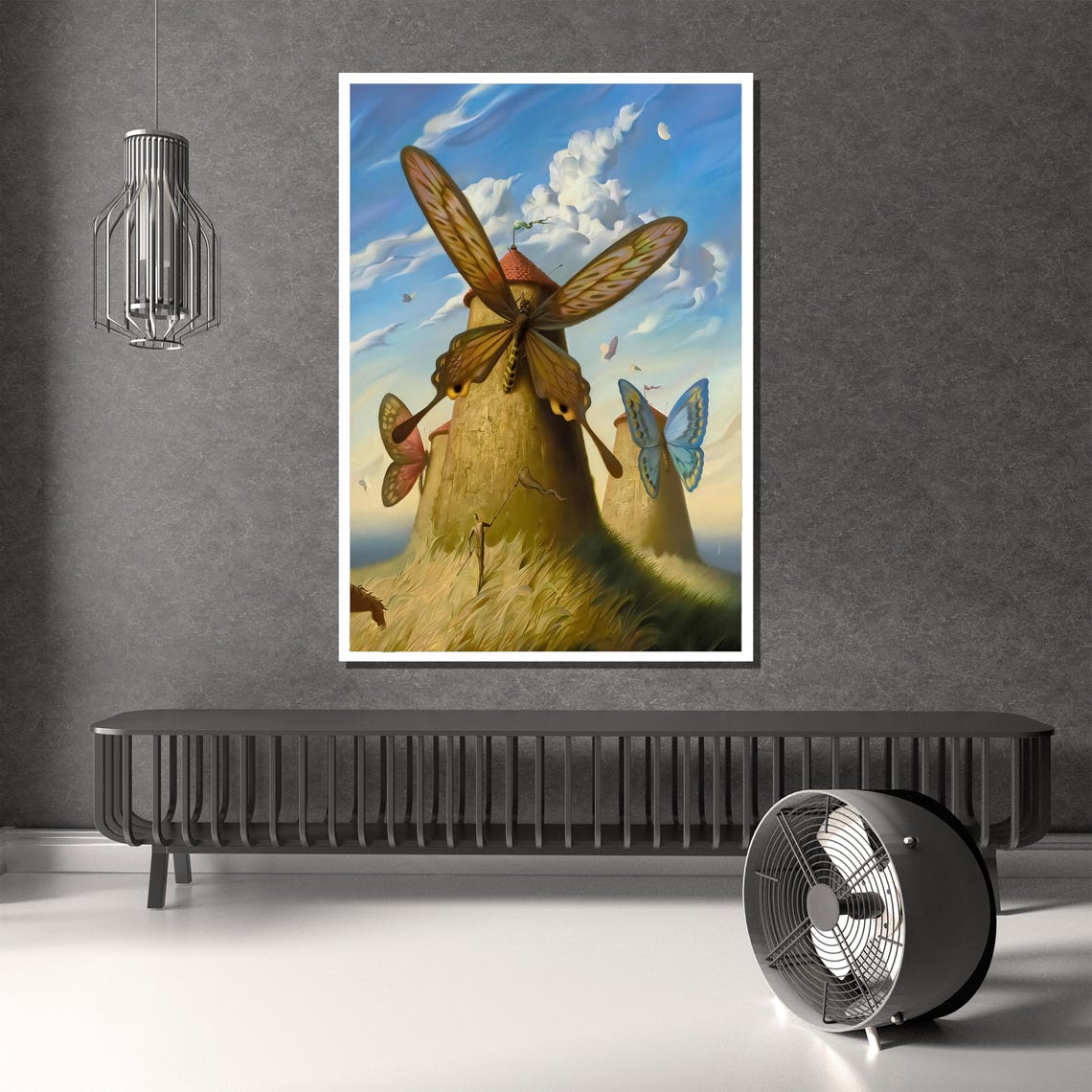 Vladimir Kush Butterfly Windmills Surreal Art Dreamlike Wall Decor For Home Or Office Unique Gift - Image 4