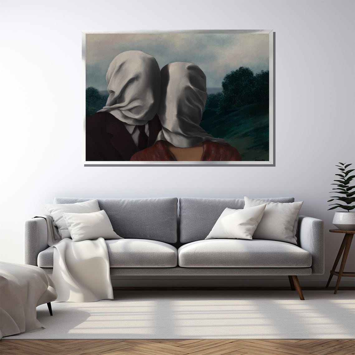 Rene Magritte The Lovers Surreal Veiled Couple Landscape Poster - Image 5