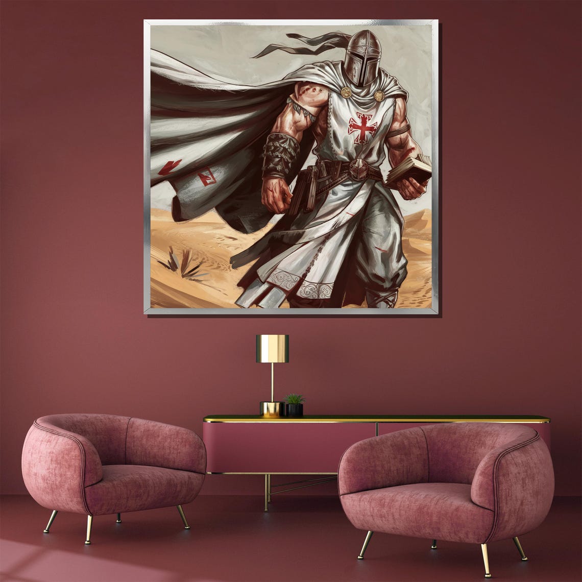 Crusader Knight Templar Warrior Heroic Desert Medieval Art Poster - Image 5