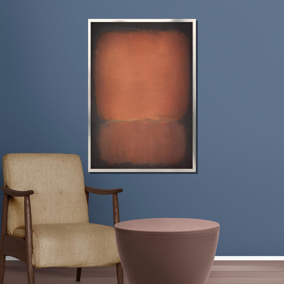 Earthy Rust Terracotta Minimalist Color Field Abstract Poster - Image 5
