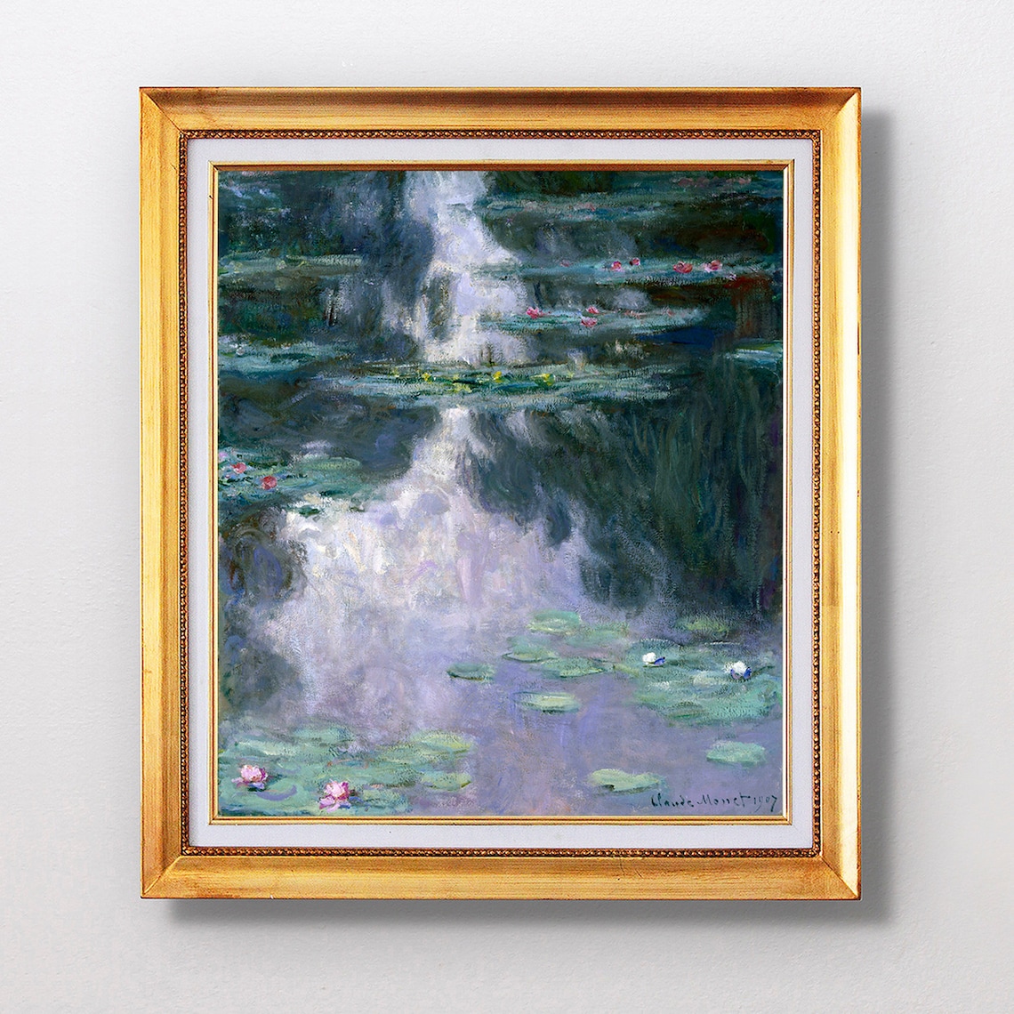 Claude Monet Water Lilies Nymphas 1907 Pond Reflection Impressionist Poster