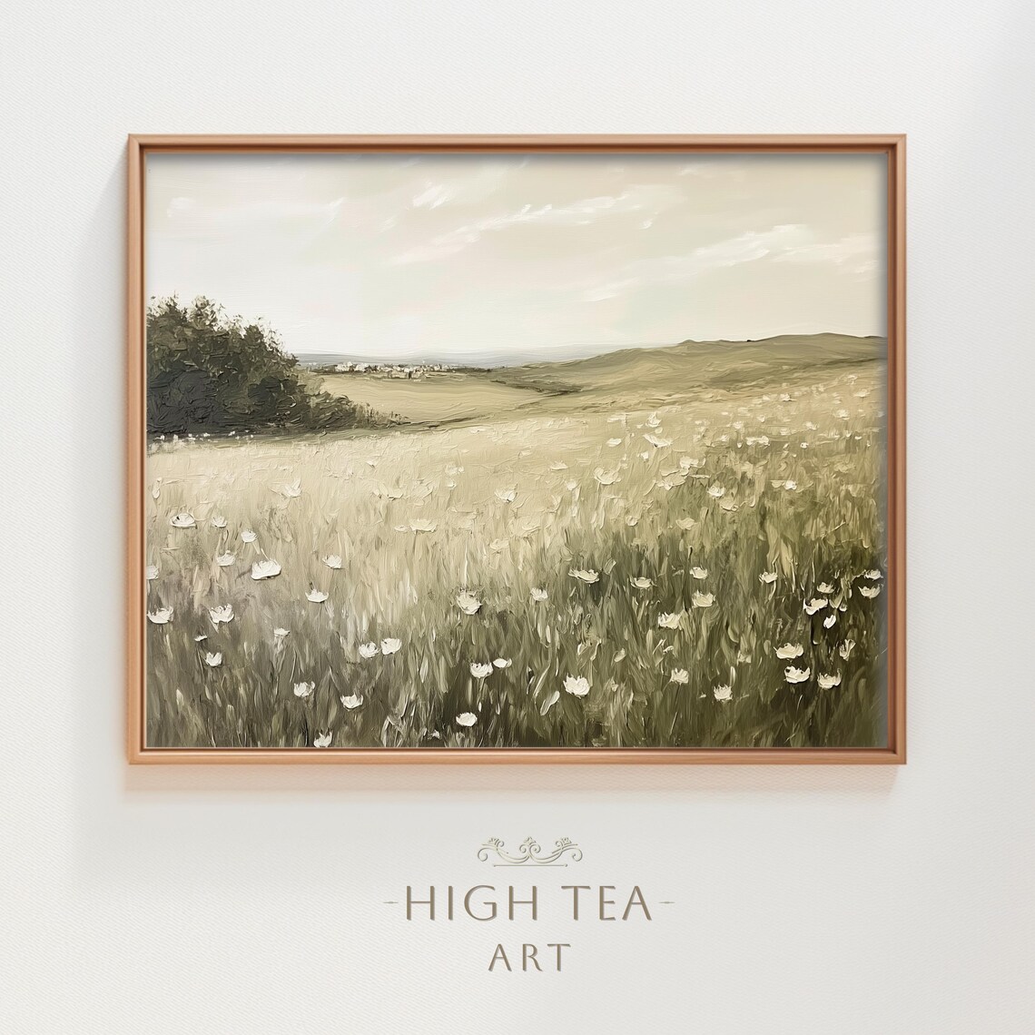 Wildflowers Field Countryside Landscape Art Print