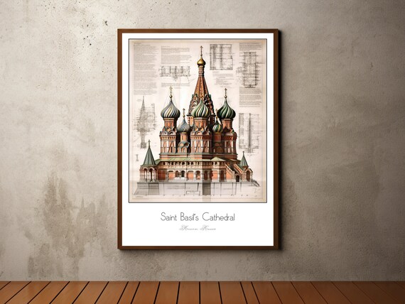 Saint Basils Cathedral Moscow Russia Architectural Art Poster