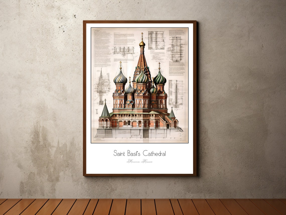 Saint Basils Cathedral Moscow Russia Architectural Art Poster