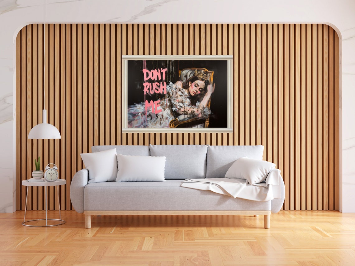 Dont Rush Me Sleeping Crowned Queen Dark Painterly Art Poster - Image 2
