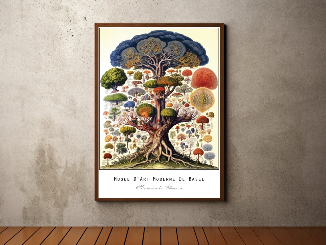 Grand Tree Of Life Haeckel Style Nature Illustration Art Poster