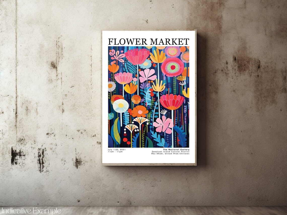 Flower Market Bold Floral Night Bloom National Gallery Art Poster - Image 2