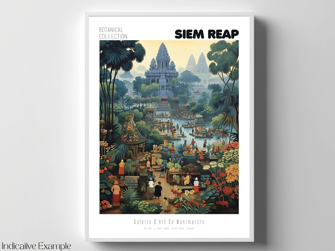 Siem Reap Botanical Collection Jungle Temple River Market Poster - Image 4
