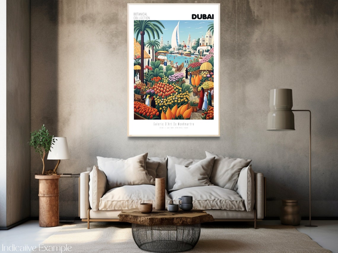 Dubai Botanical Collection Sail Tower Flower Market Art Poster - Image 3