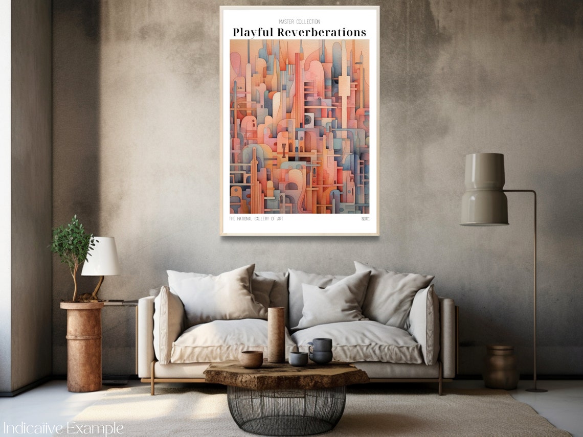 Playful Reverberations Whimsical Towers Pink Abstract Poster - Image 3