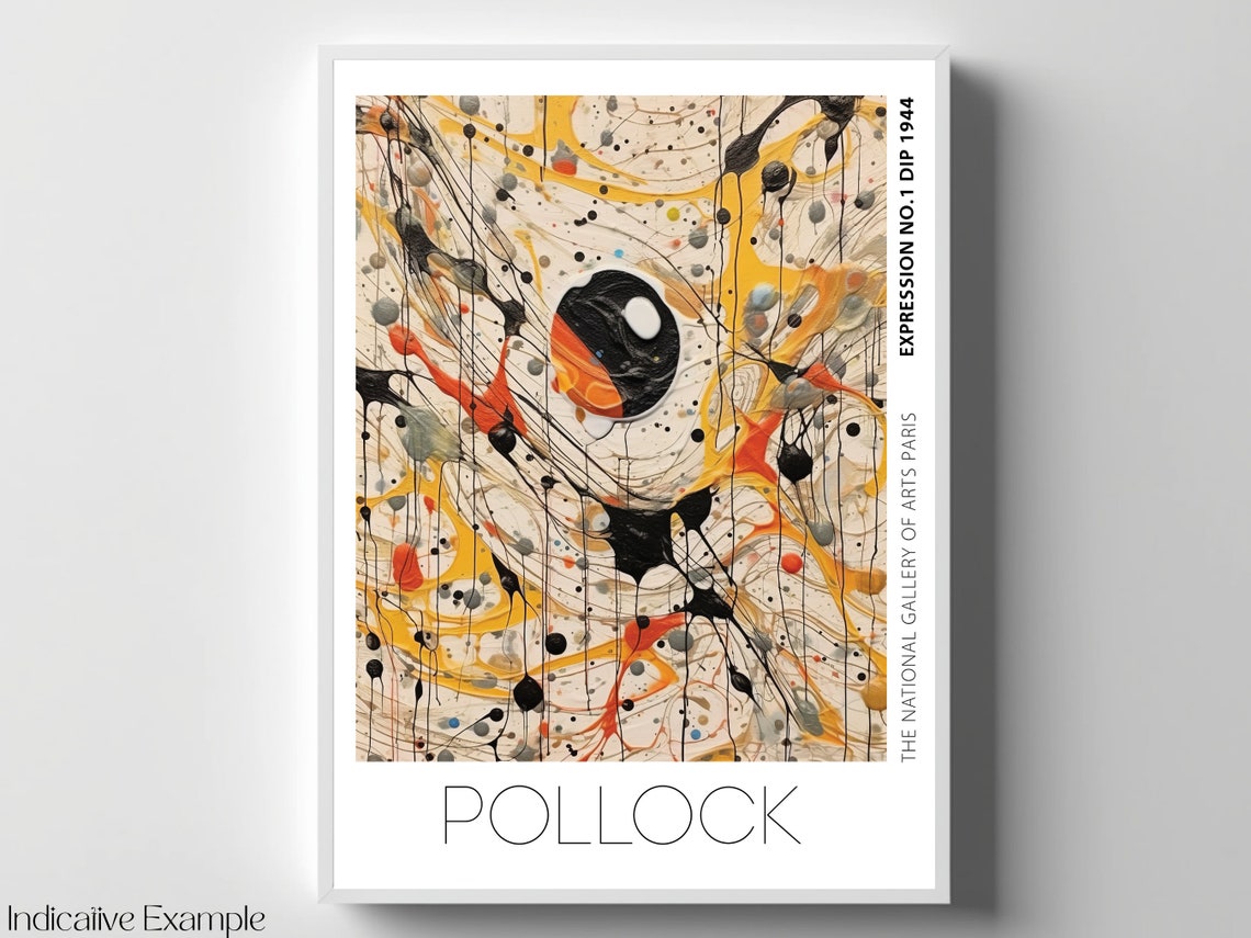 Pollock Expression No 1 Dip 1944 Golden Yellow Drip Painting Poster - Image 4
