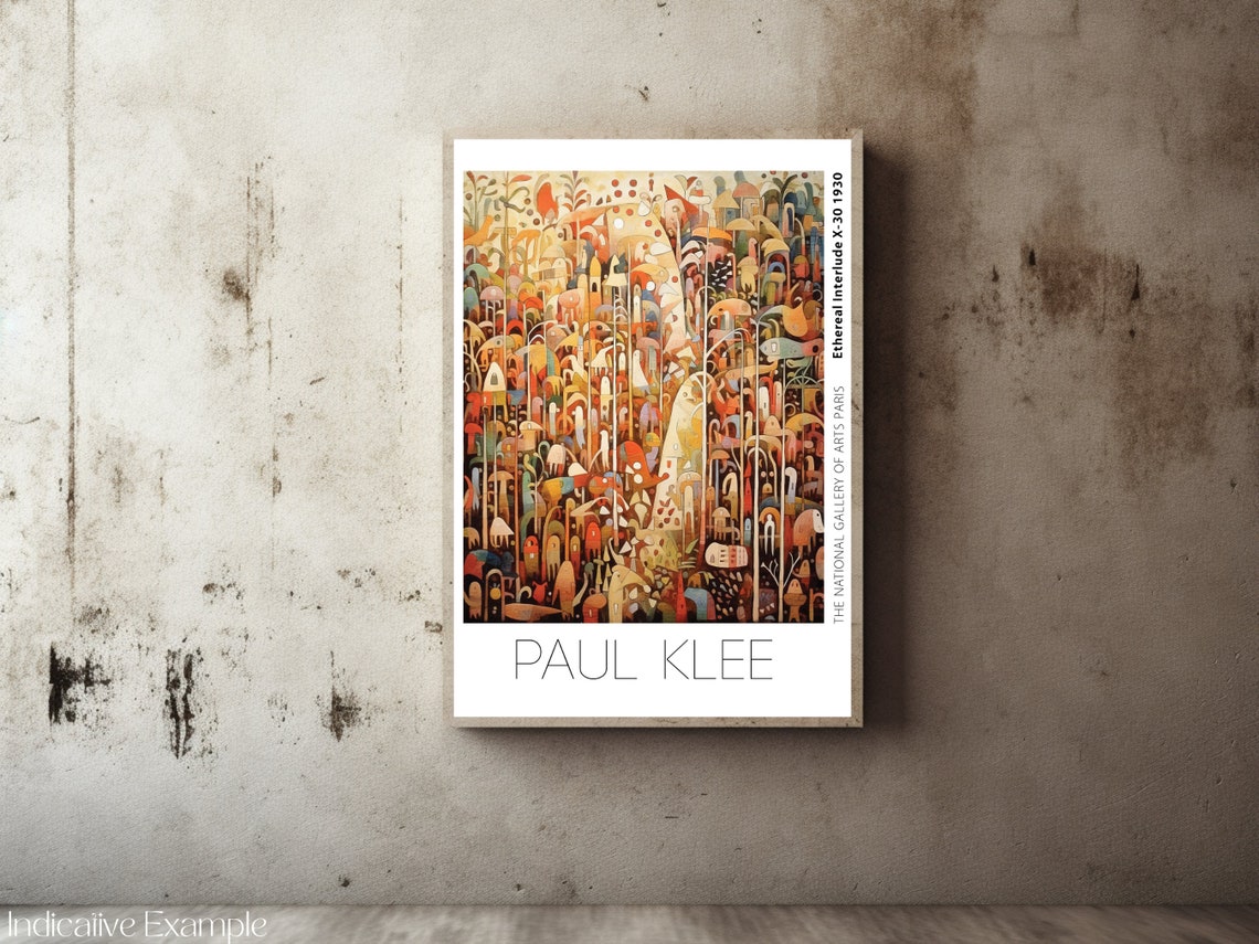 Paul Klee Inspired Dense Warm Mosaic Crowded Shapes Art Poster - Image 2