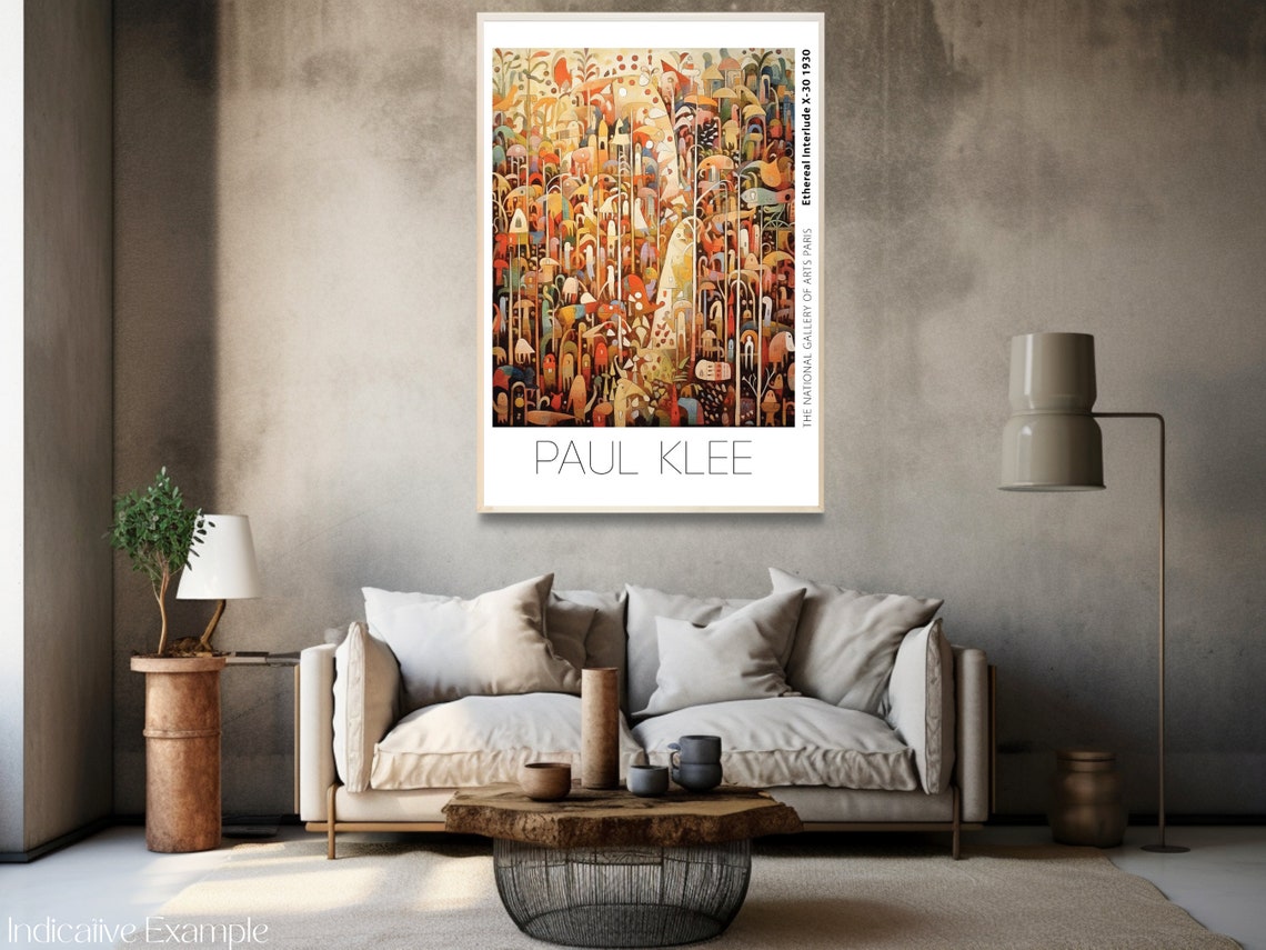 Paul Klee Inspired Dense Warm Mosaic Crowded Shapes Art Poster - Image 3