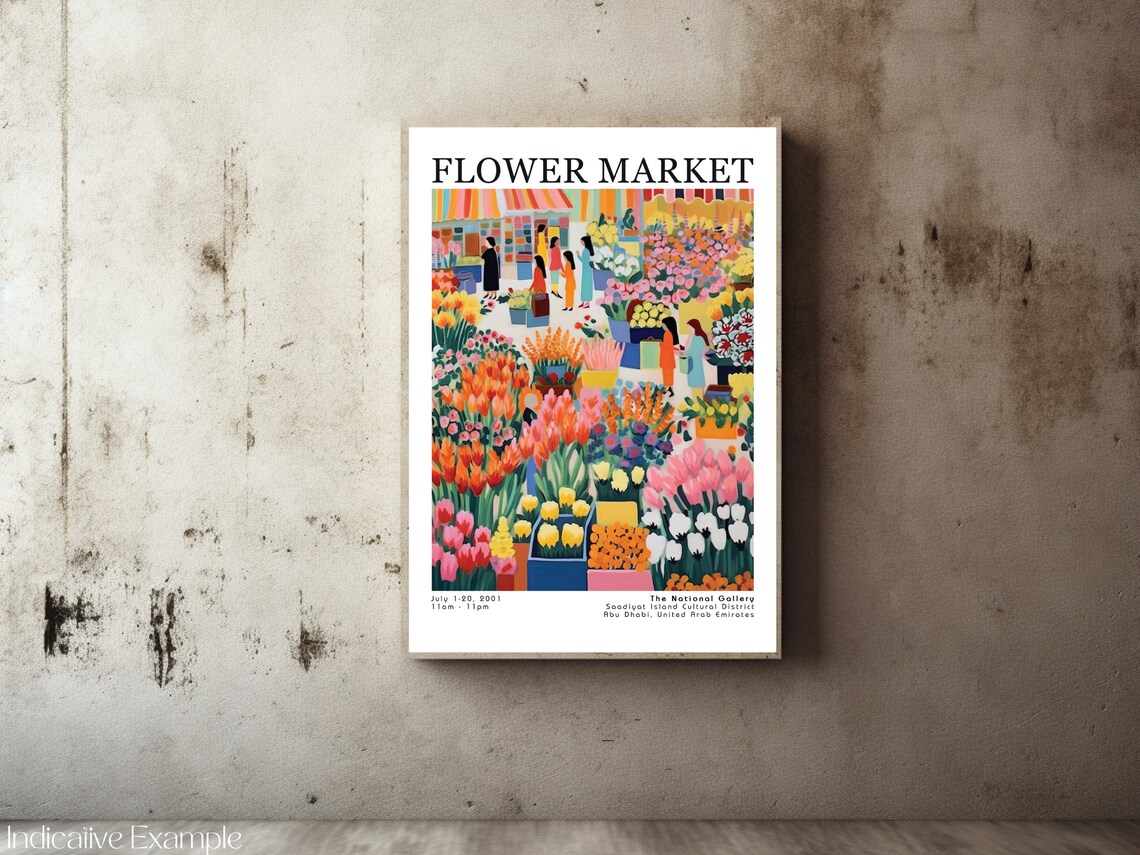 Flower Market National Gallery Abu Dhabi Colorful Stall Scene Poster - Image 2