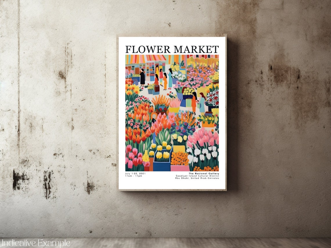 Flower Market Poster Flower Market Print Botanical Wall Art Exhibition Posters Prints Henri Matisse Vintage Flowers Floral Painting - Image 2