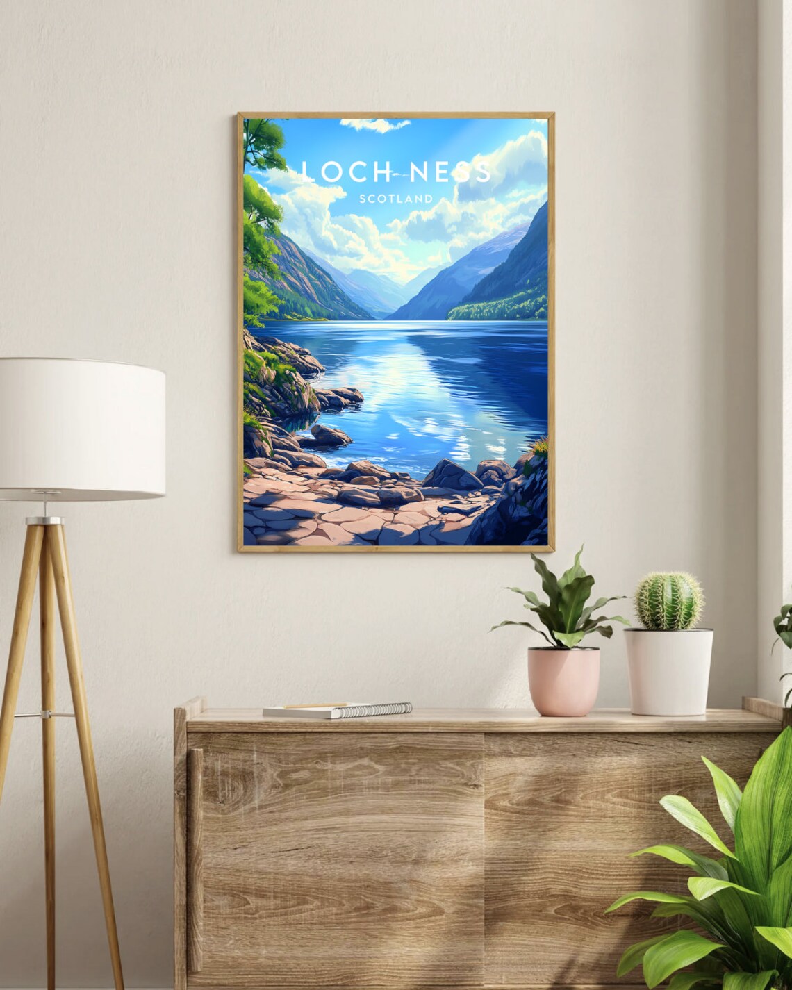 Loch Ness Scotland Mountain Lake Shore Vintage Travel Art Poster - Image 3
