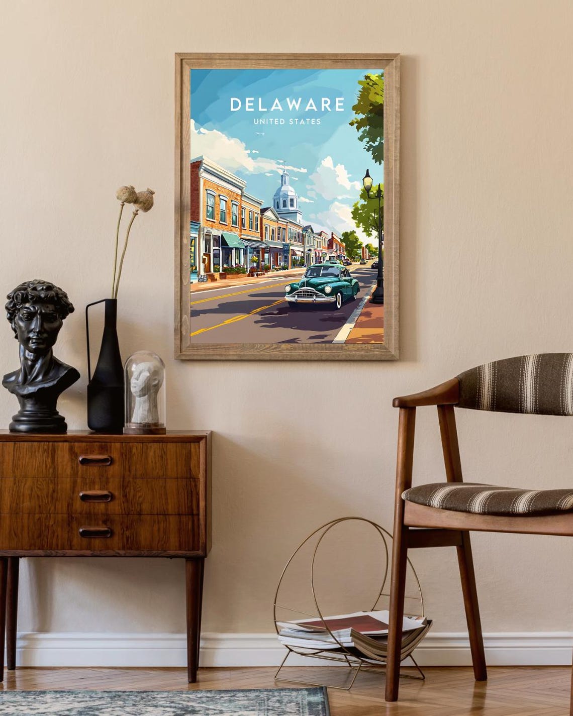 Delaware Travel Print United States Delaware Poster America Poster Travel Wall Art America Print America Delaware Wall Art Usa Art - Image 2