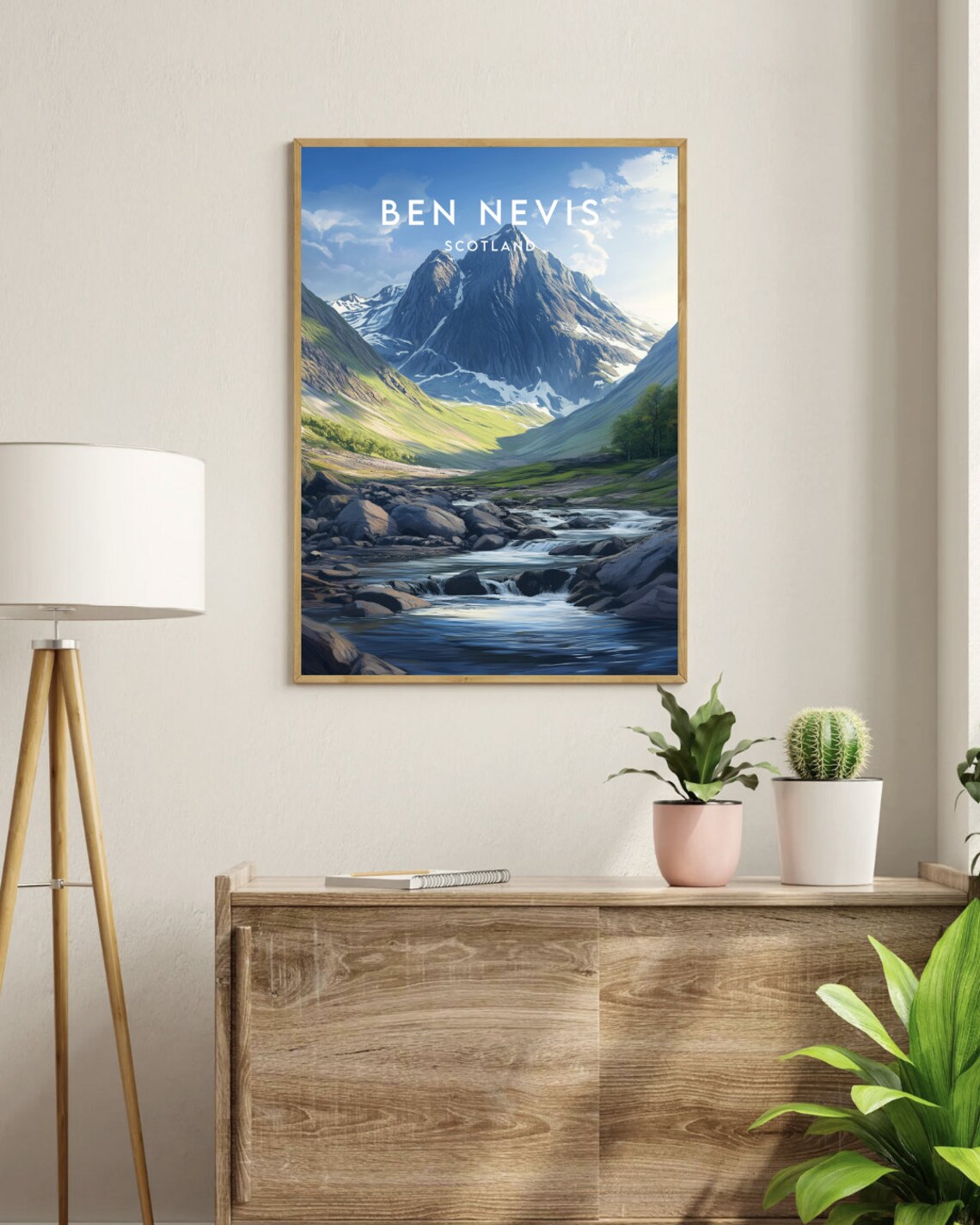 Ben Nevis Scotland Highland Mountain Stream Vintage Travel Poster - Image 3